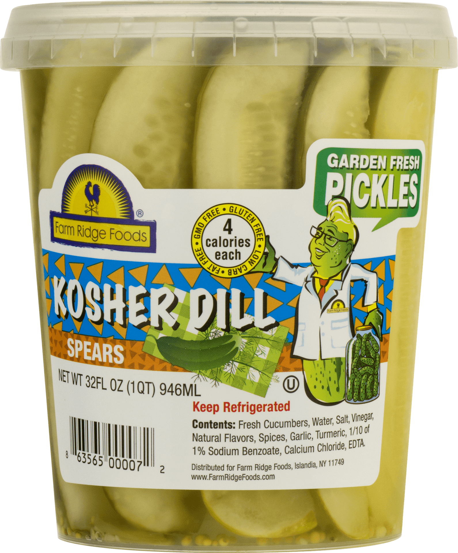 Kosher Dill Pickle Spears Container PNG Image