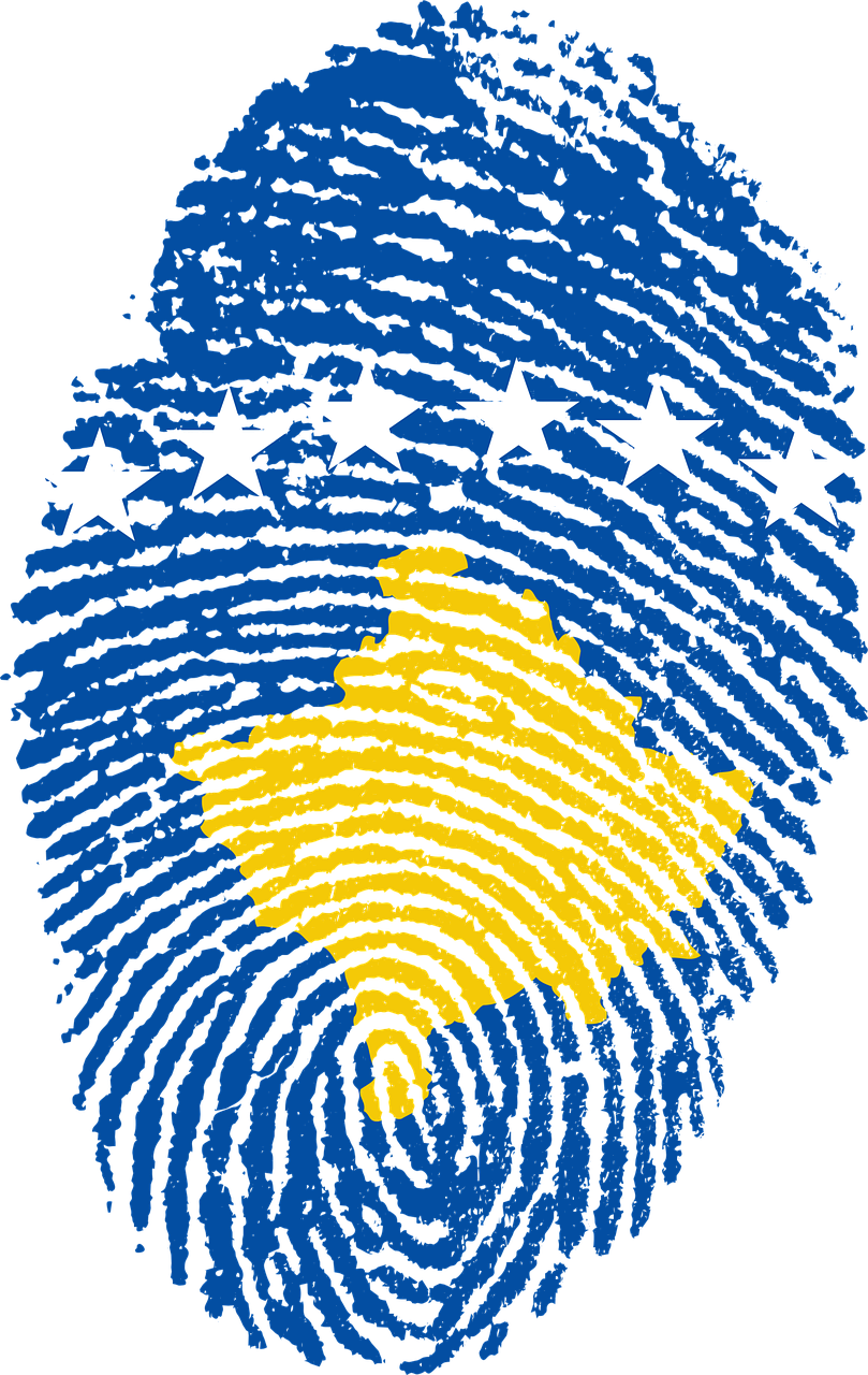 Kosovo Flag Fingerprint PNG Image