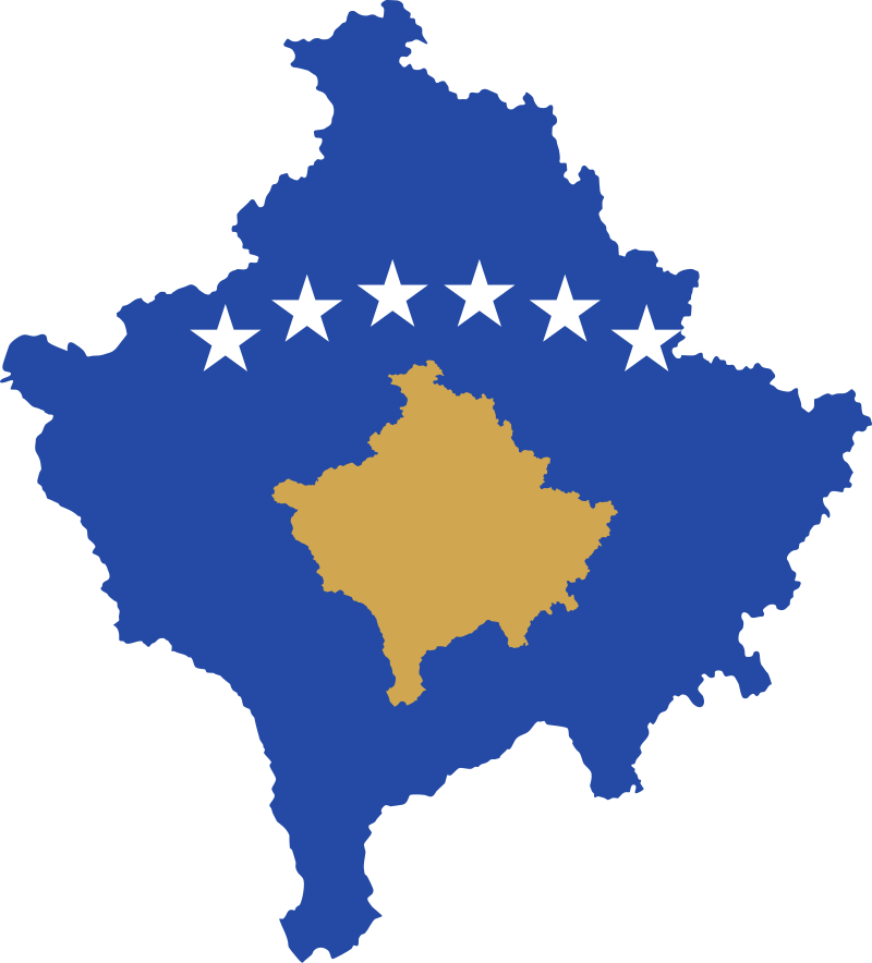 Kosovo Flag Map Graphic PNG Image