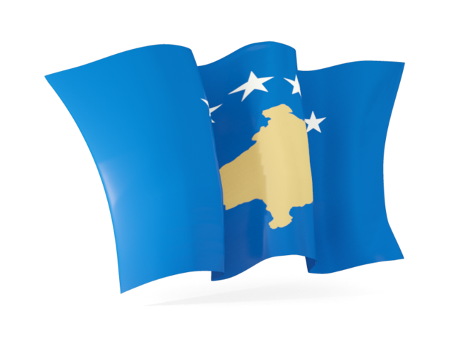 Kosovo Flag Waving PNG Image