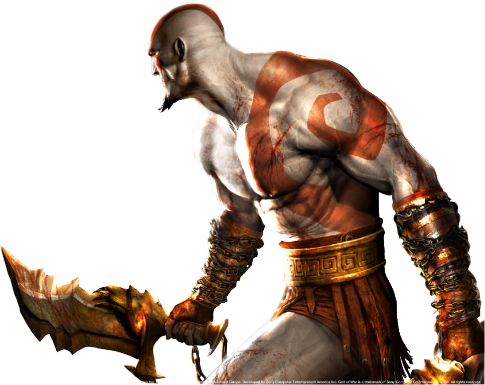 Kratos Godof War Fierce Stance PNG Image