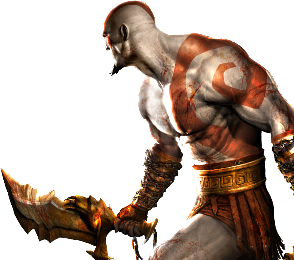 Kratos Godof War Fierce Stance PNG Image