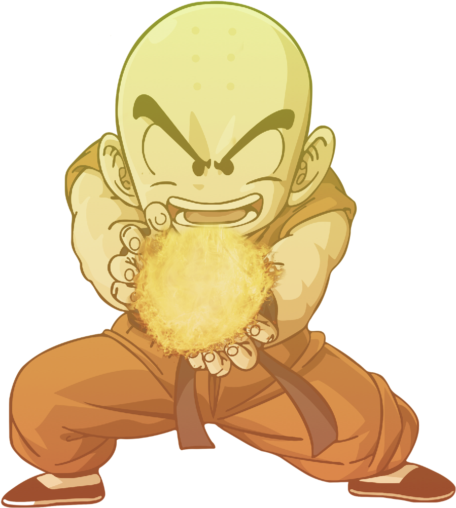 Krillin Charging Energy Attack PNG Image