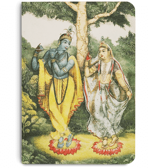 Krishna Radha Under Tree Art PNG Image