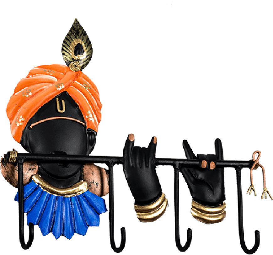 Krishna Wall Hook Artistic Representation PNG Image