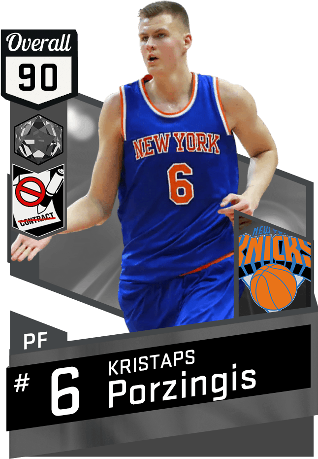 Kristaps_ Porzingis_ New_ York_ Knicks_ Basketball_ Card PNG Image