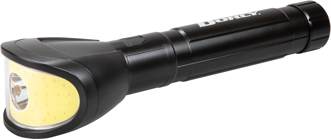 L E D Flashlight Black Handheld PNG Image