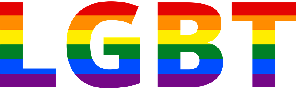 L G B T Rainbow Text PNG Image