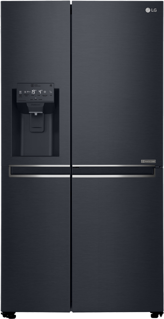 L G Black Stainless Steel Fridge PNG Image