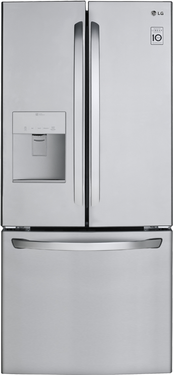 L G Stainless Steel French Door Refrigerator PNG Image