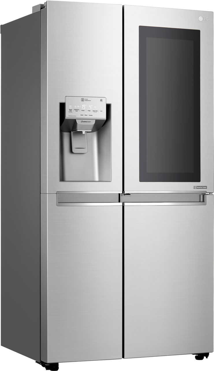 L G Stainless Steel French Door Refrigerator PNG Image