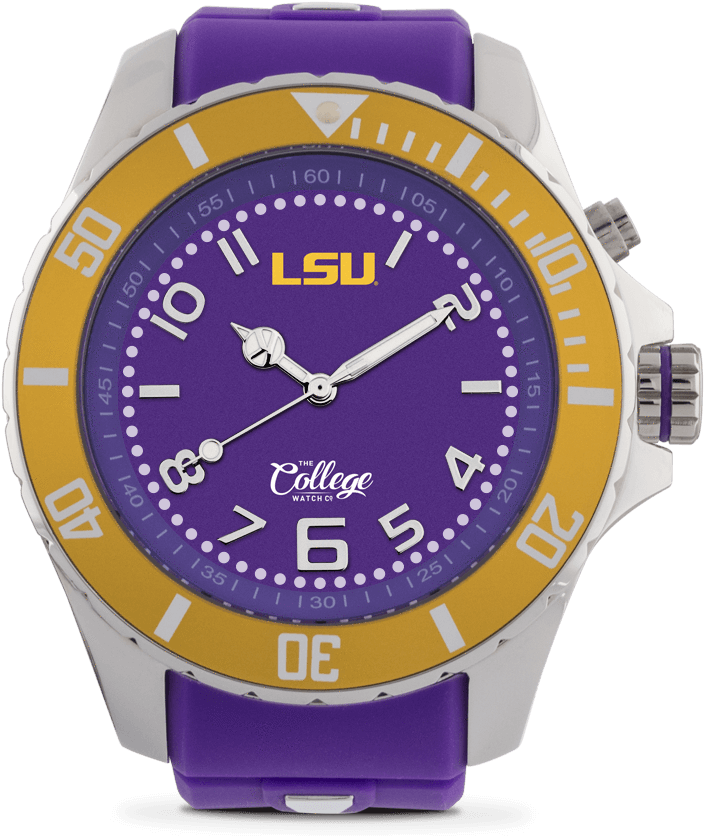 L S U College Team Wristwatch PNG Image