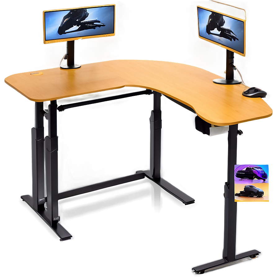 L-shaped Gaming Desk Png 6 PNG Image