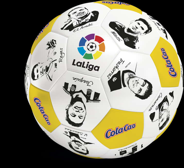 La Liga Themed Soccer Ball PNG Image