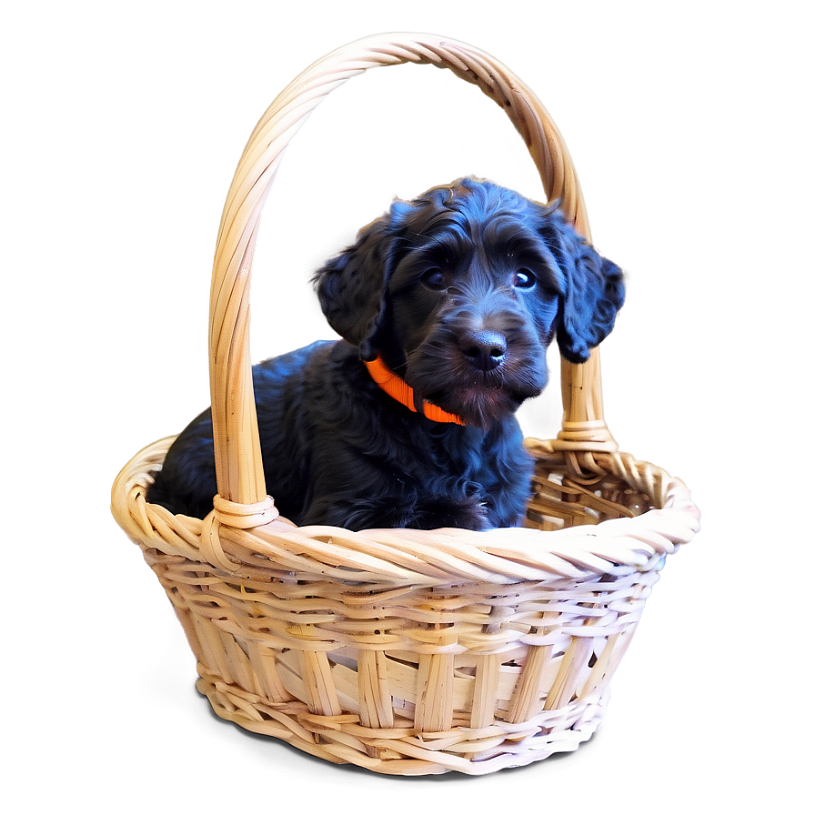 Labradoodle In A Basket Png 06262024 PNG Image