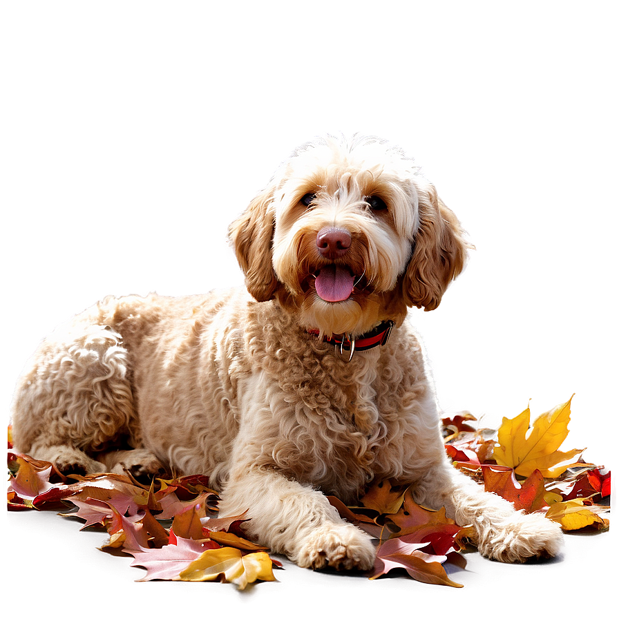 Labradoodle In Autumn Leaves Png Ihy24 PNG Image