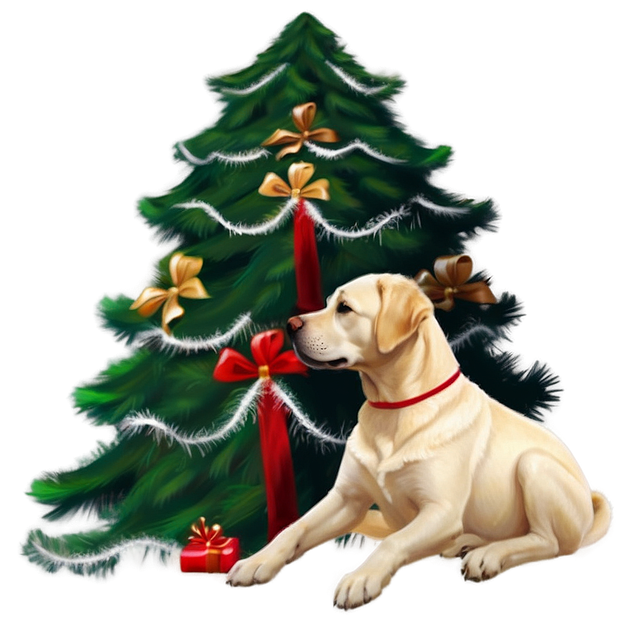 Labrador At Christmas Png Shq72 PNG Image