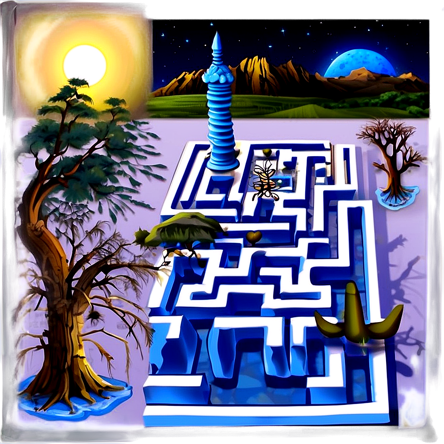 Labyrinth Night Scene Png 06252024 PNG Image