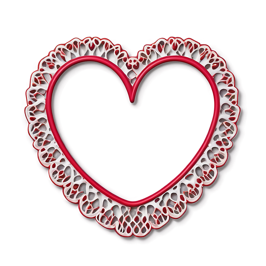 Lace Pattern Red Heart Emoji Png 60 PNG Image