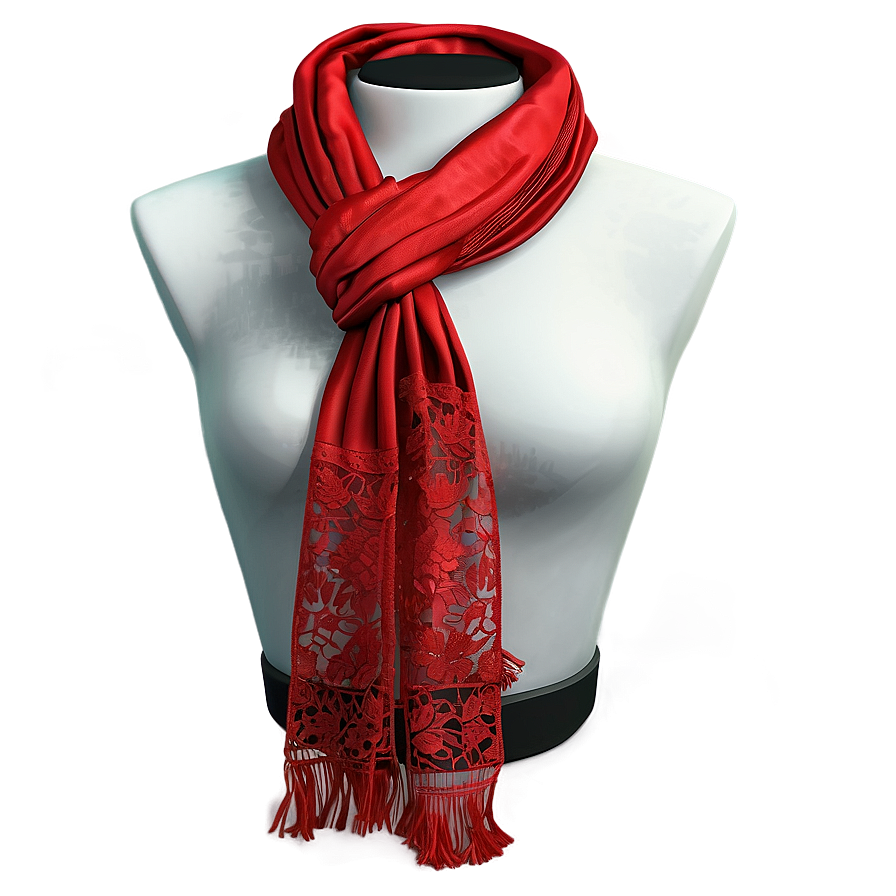 Lace Red Scarf Png 35 PNG Image