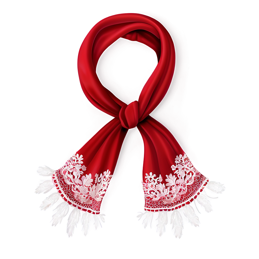 Lace Red Scarf Png Kyf27 PNG Image