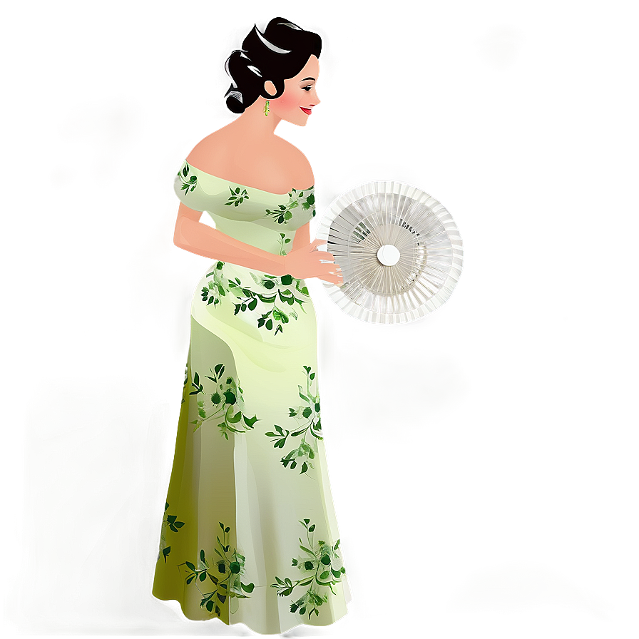 Lady With Fan Png 06112024 PNG Image