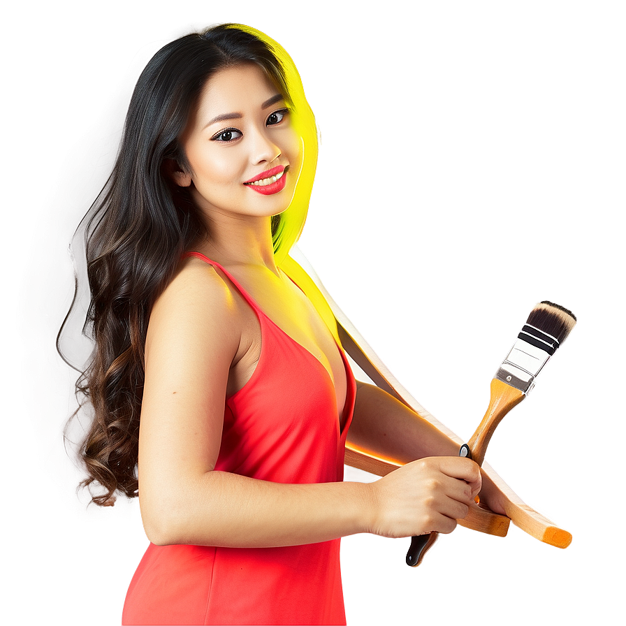 Lady With Paintbrush Png Ocn PNG Image