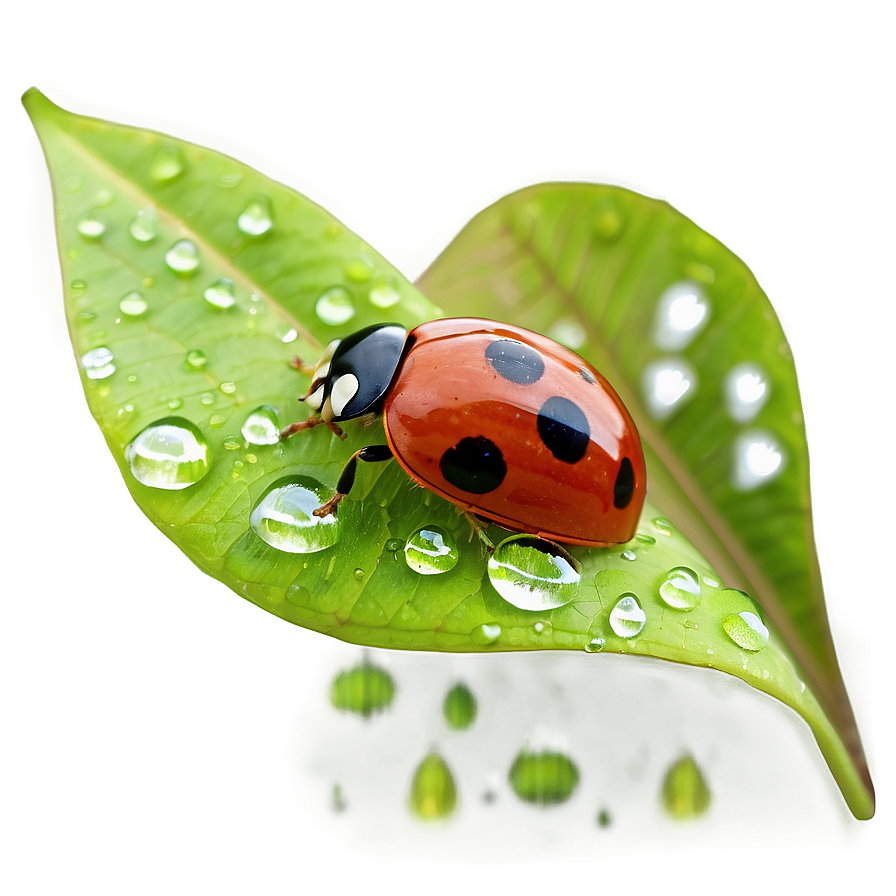 Ladybug On Dewy Leaf Png Sdv28 PNG Image