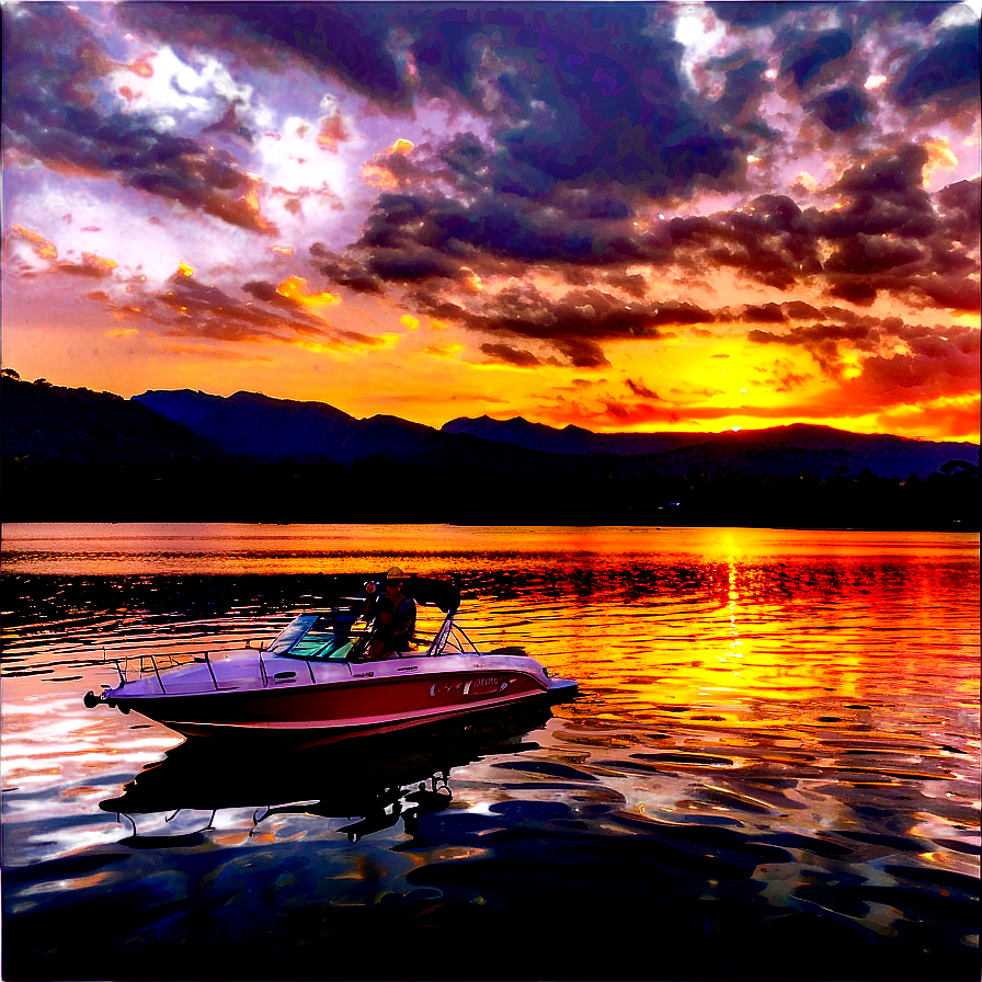 Lake Life Sunset Cruise Png Ywg PNG Image