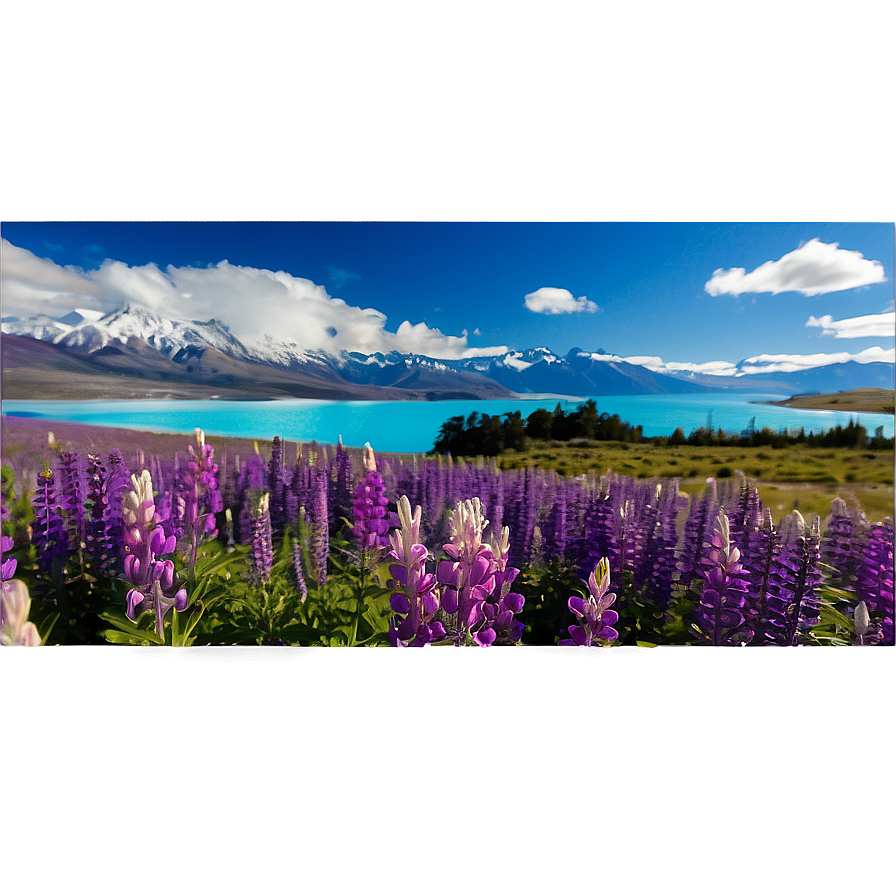 Lake Tekapo Lupins Png Ete PNG Image