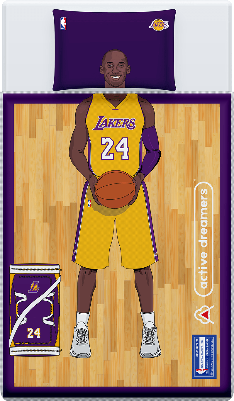 Lakers Basketball Player Bedding Set PNG Image