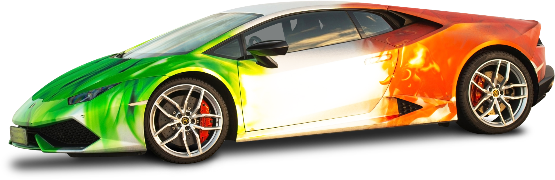 Lamborghini Huracan Greento Orange Gradient PNG Image