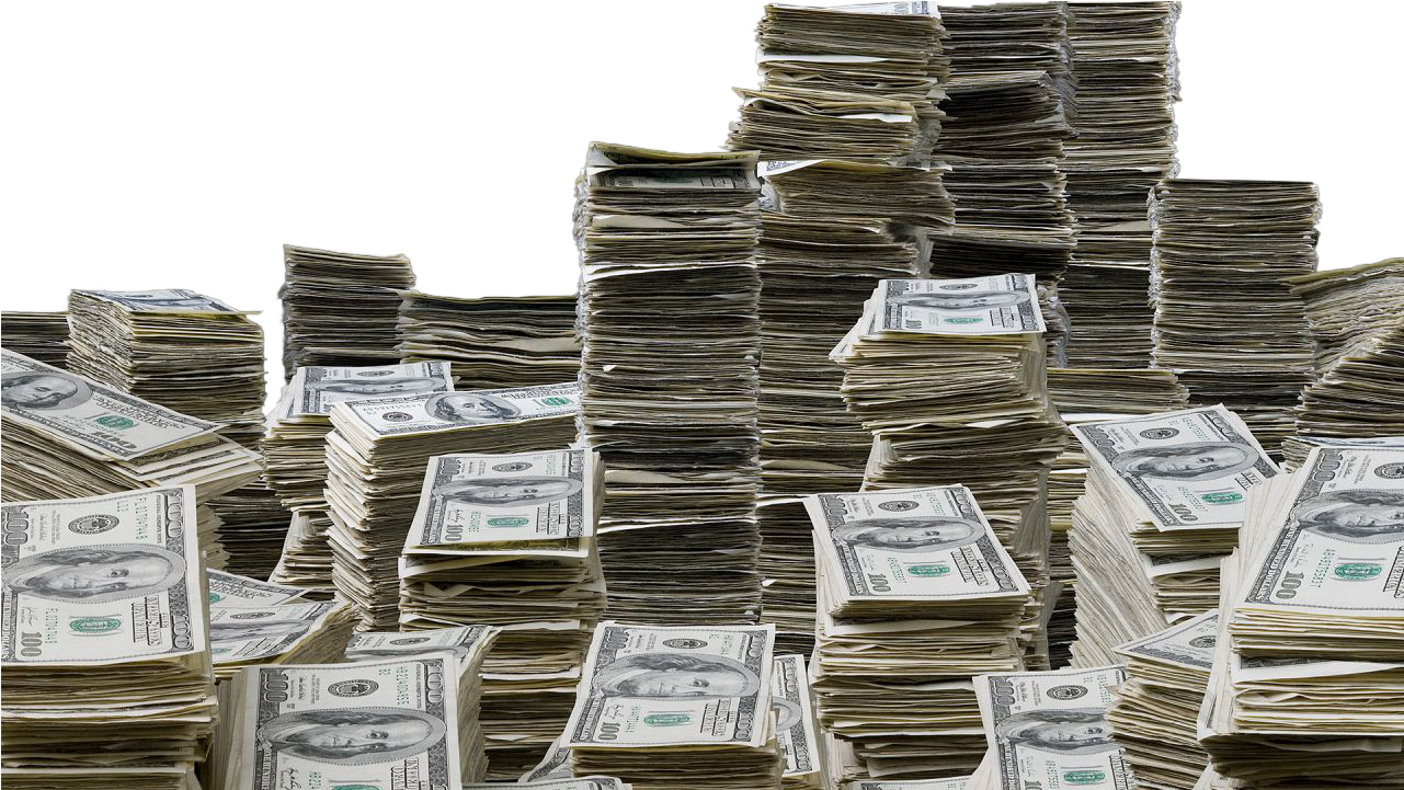 Large Pilesof U S Dollars PNG Image