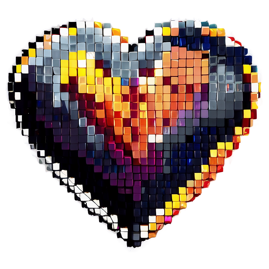 Large Pixel Heart Png 24 PNG Image