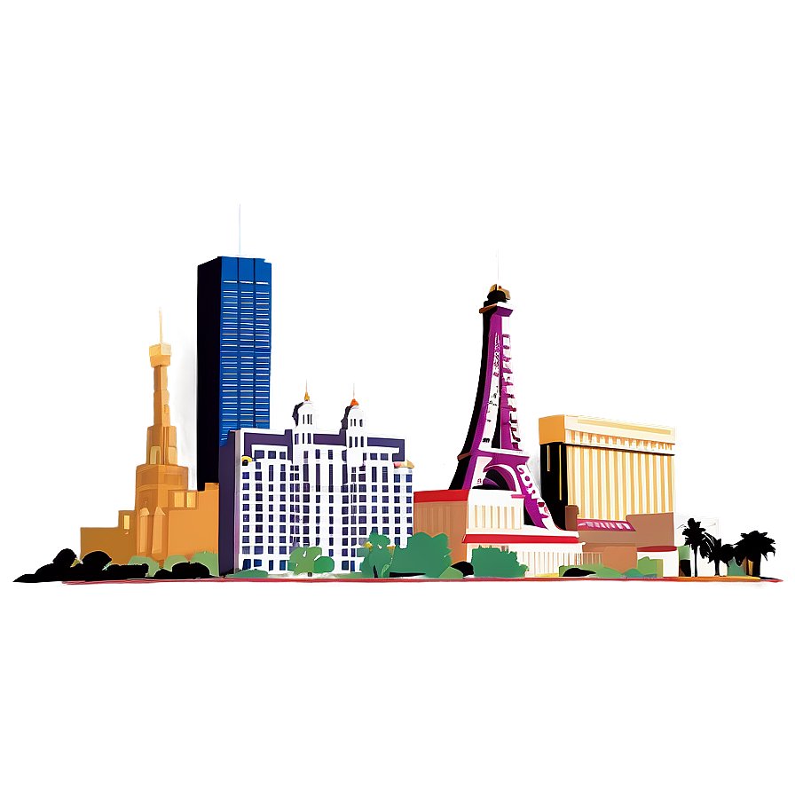 Las Vegas Skyline Drawing Png Ura2 PNG Image