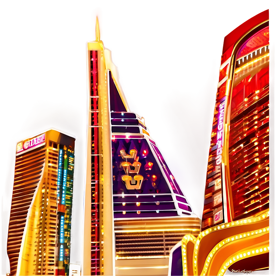 Las Vegas Skyline Night View Png Sul15 PNG Image