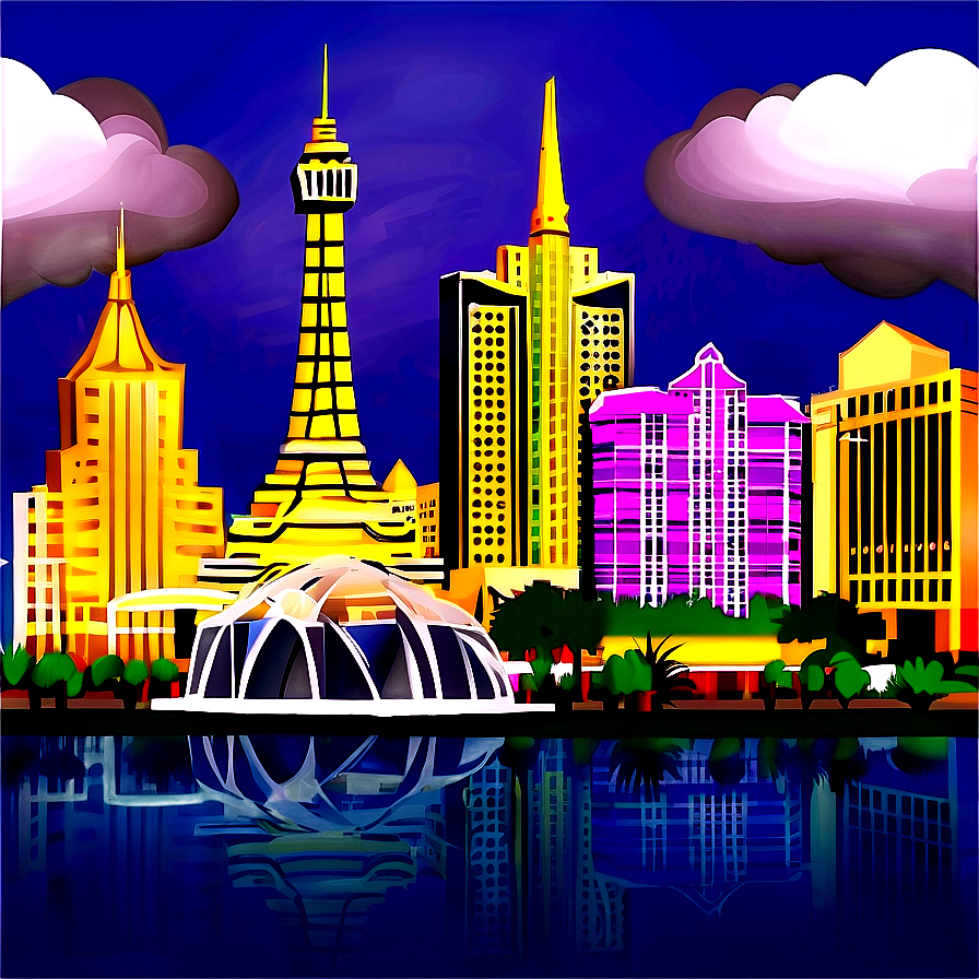 Las Vegas Skyline With Clouds Png Nft75 PNG Image