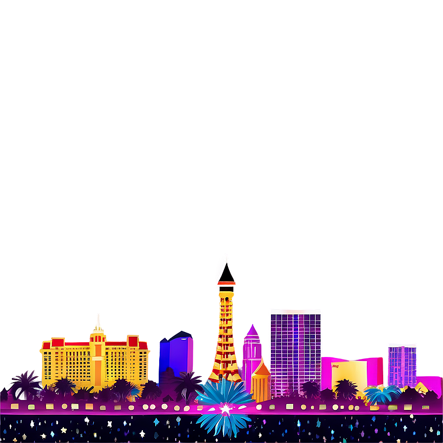 Las Vegas Skyline With Stars Png 29 PNG Image