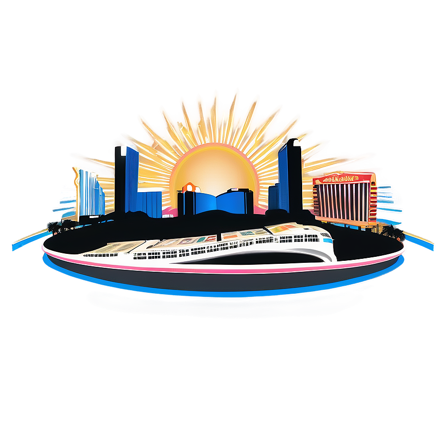 Las Vegas Skyline With Sun Png 06252024 PNG Image