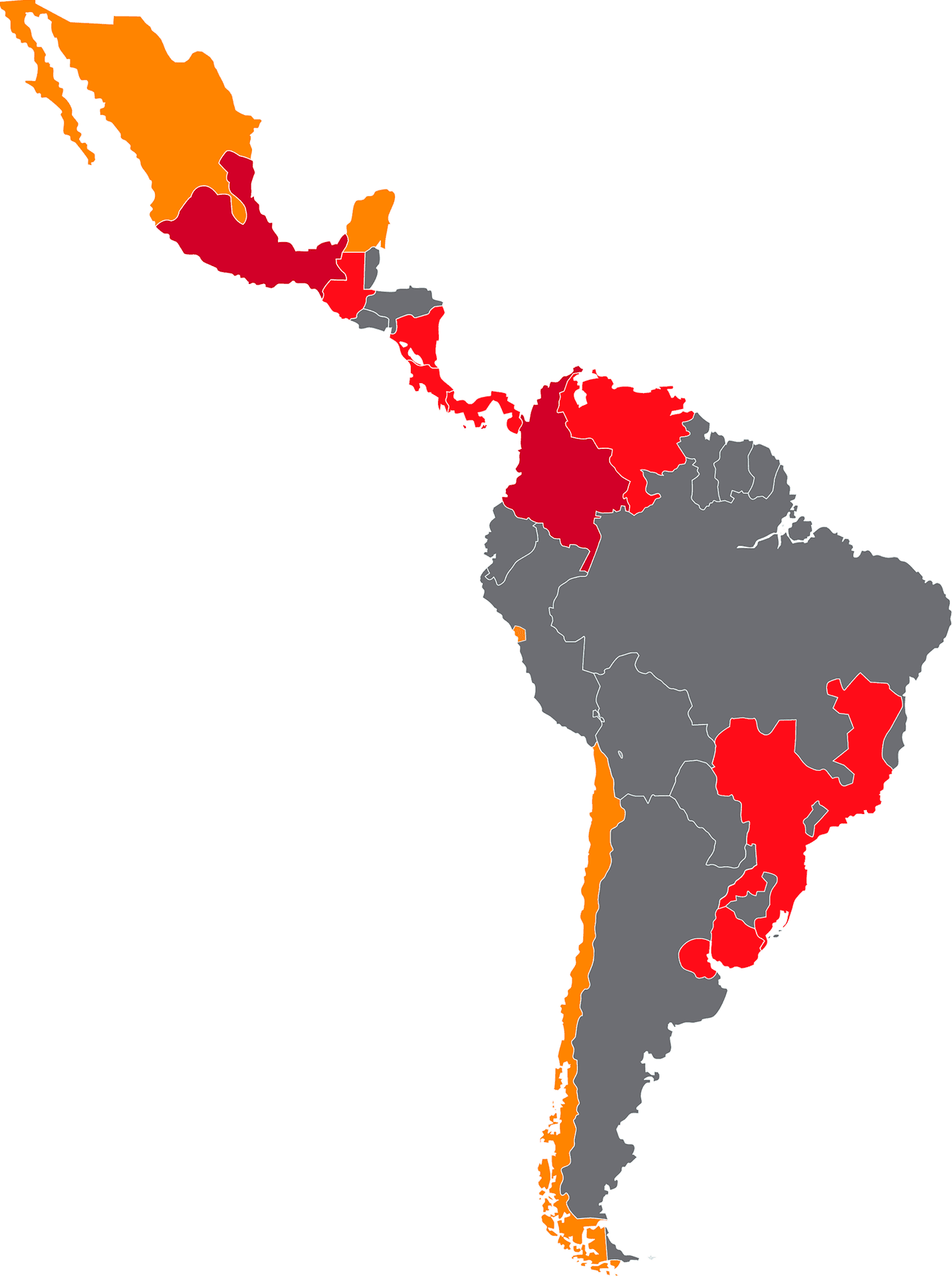 Latin America Map Venezuela Highlighted PNG Image