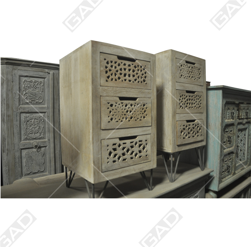 Lattice Design Wooden Cabinets PNG Image