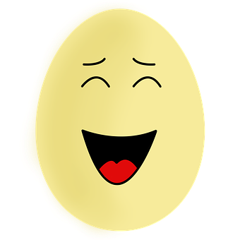 Laughing Egg Emojion Black Background PNG Image