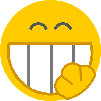 Laughing Emoji With Braces PNG Image