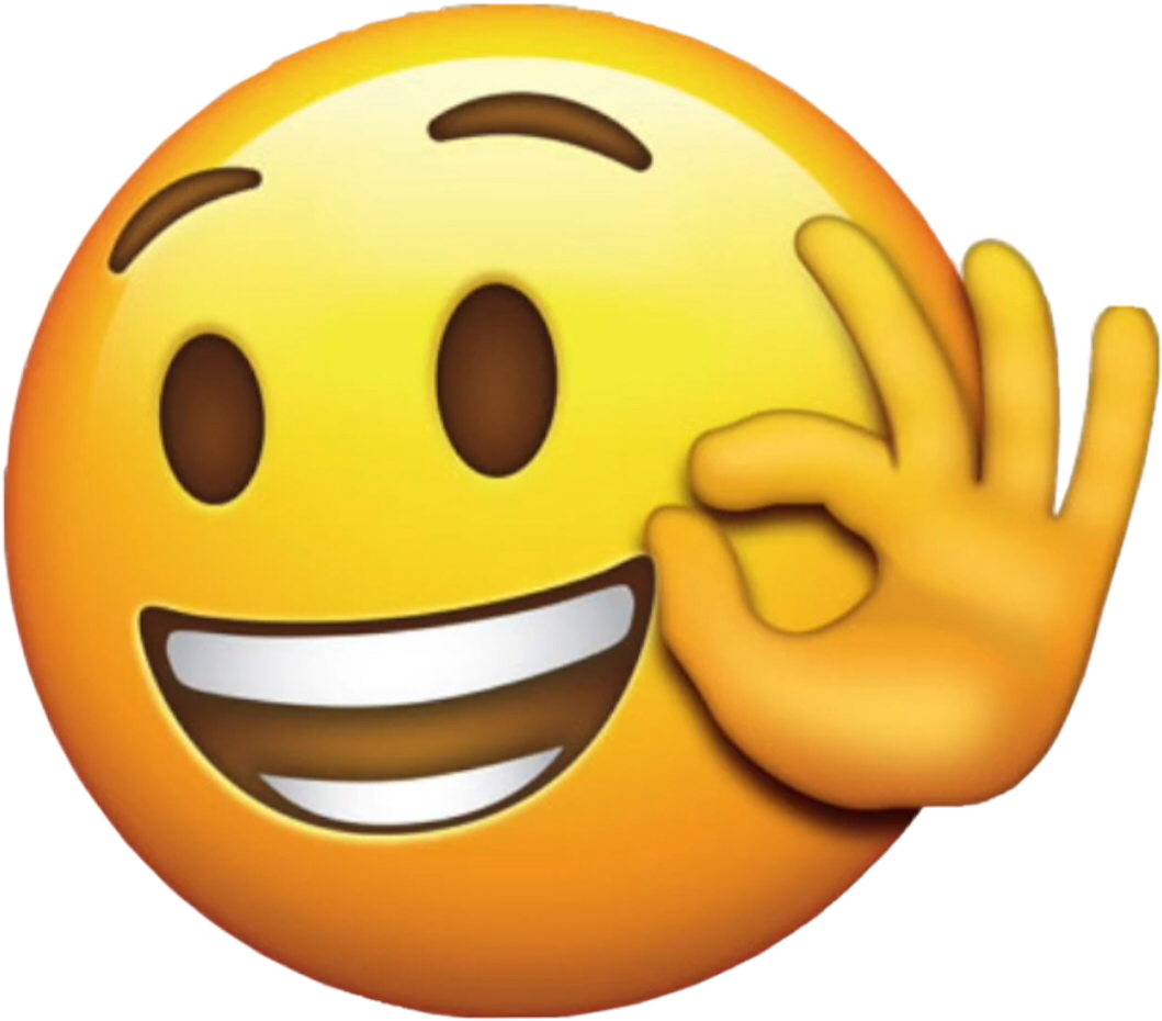 Laughing Emoji With Hand Gesture PNG Image