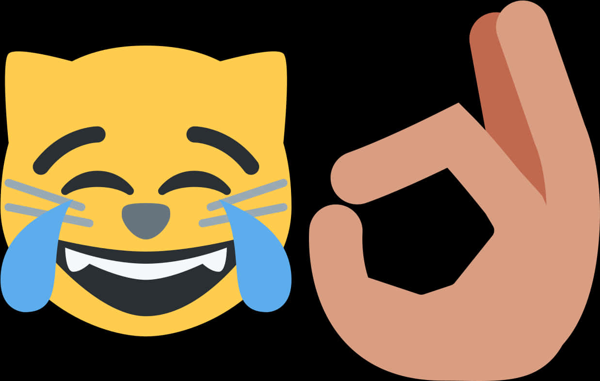 Laughing Emojiwith O K Hand Sign PNG Image