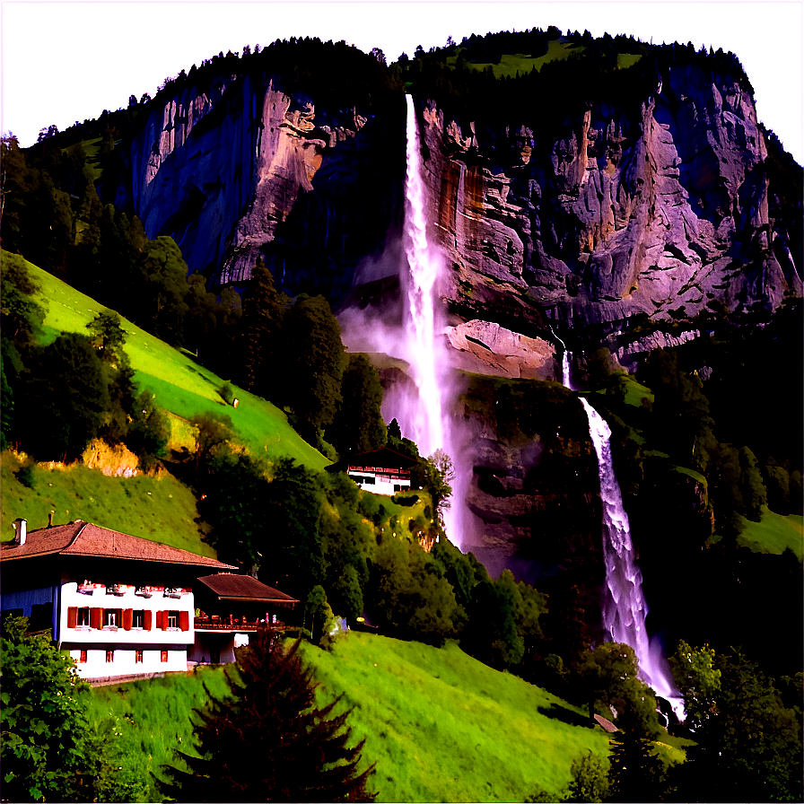 Lauterbrunnen Valley Waterfalls Png Gvj PNG Image