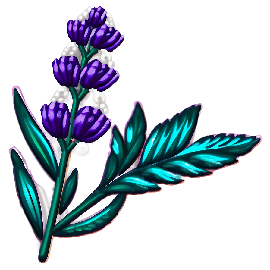 Lavender Embroidery Design Png Kya PNG Image