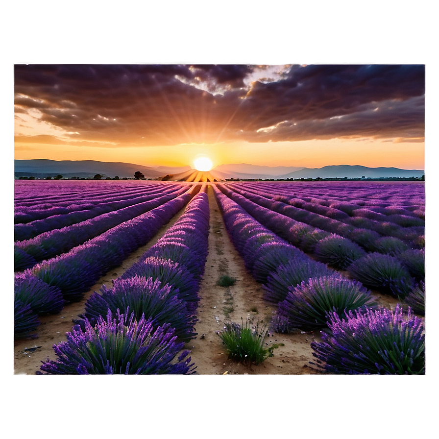 Lavender Field At Sunrise Photo Png 05212024 PNG Image