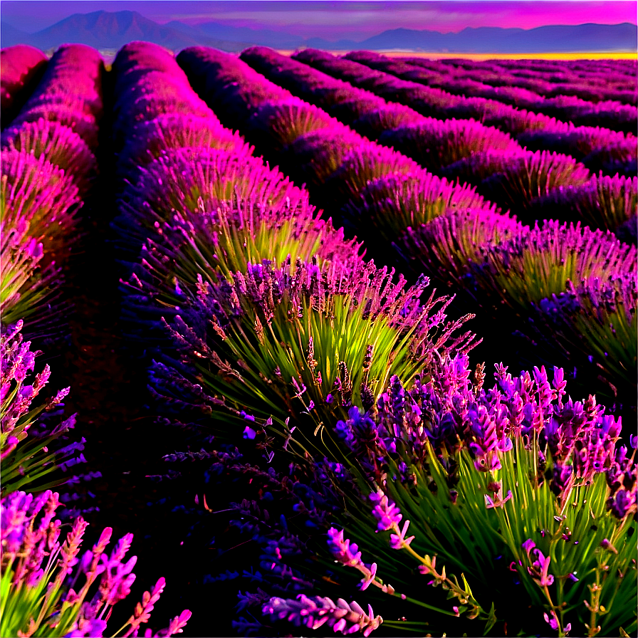 Lavender Field At Sunrise Photo Png Fnq PNG Image