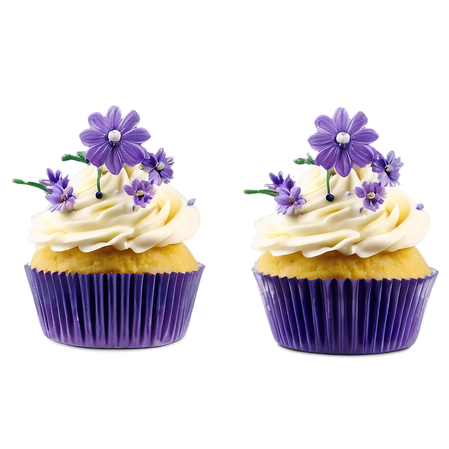 Lavender Frosted Cupcake Png Leo PNG Image